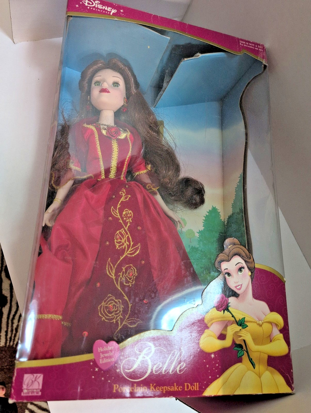 VTG Disney Beauty and the Beast Belle Porcelain Keepsake Doll IOB 2003